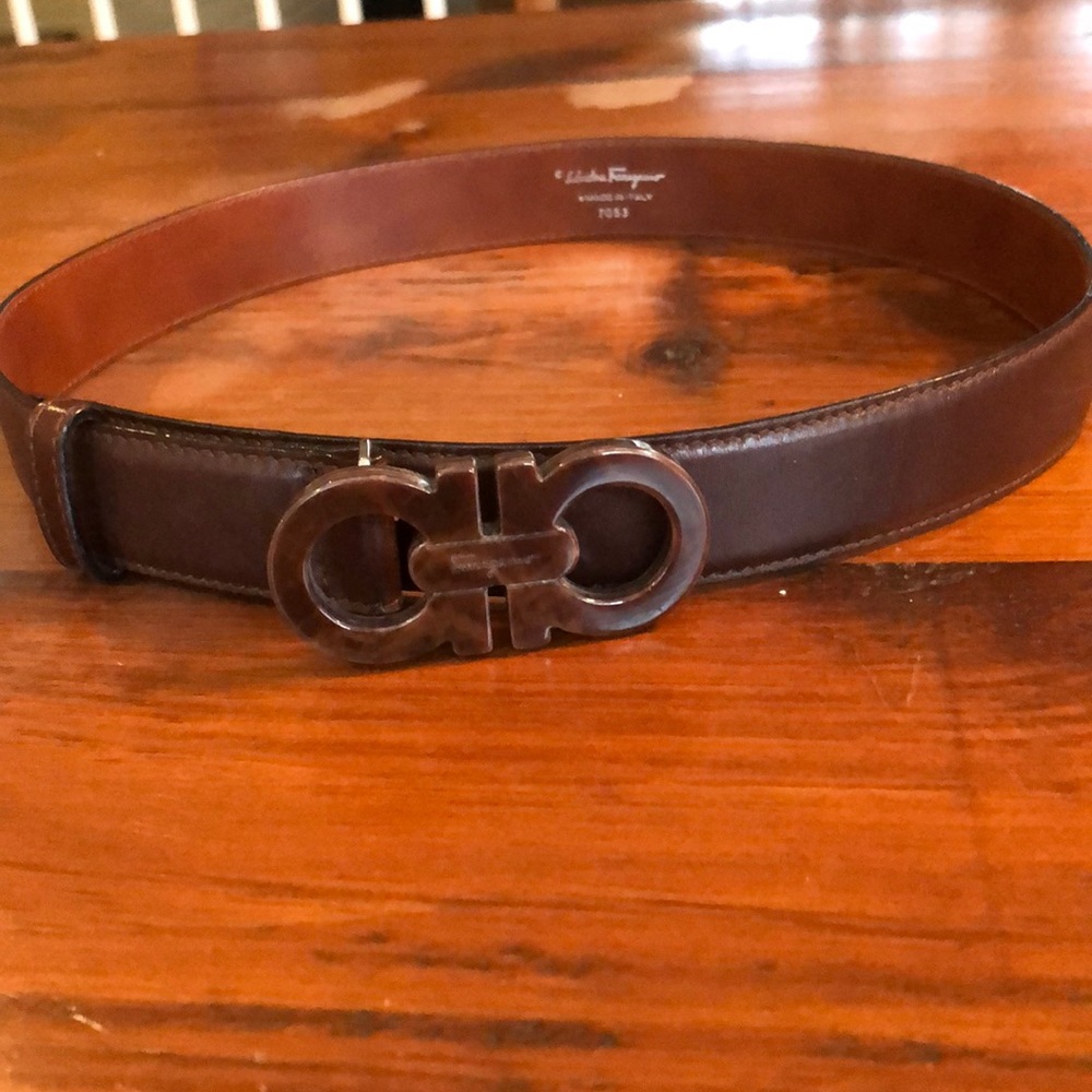 Salvatore Ferragamo Brown Leather Belt